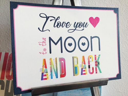 Grußkarte "I love you to the moon and back"